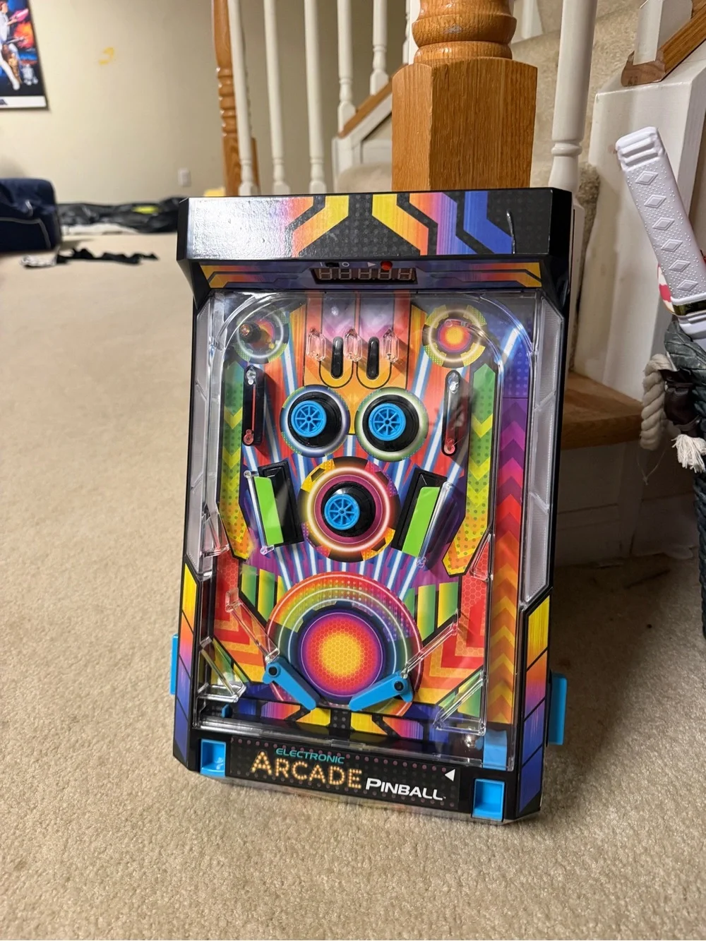 Electronic Arcade Pinball Machine - Rainbow Graphic